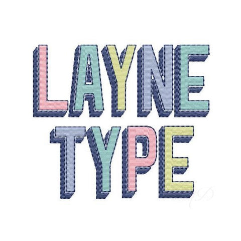 Layne Fill Shadow Type Embroidery Font