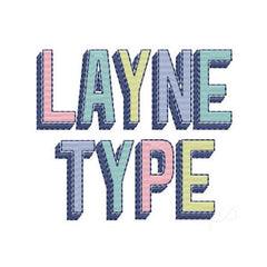 Layne Fill Shadow Type Embroidery Font