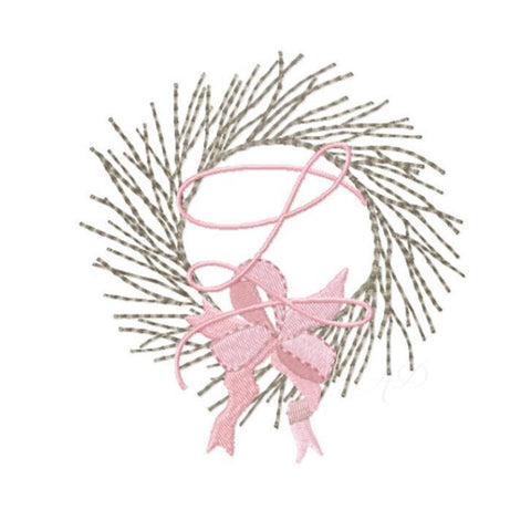 Twig Branch Wreath Embroidery Design