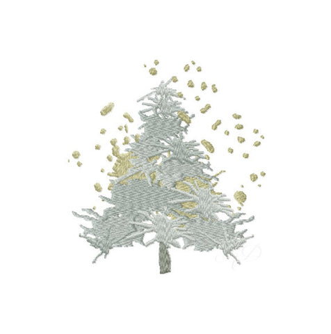 Splatter Paint Christmas Tree Embroidery Design