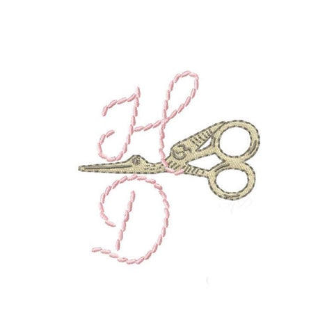Crane Stork Embroidery Scissors Embroidery Design