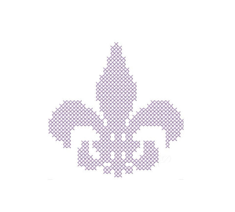 Cross Stitch Fleur De Lis Mardi Gras Embroidery Design
