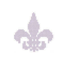 Cross Stitch Fleur De Lis Mardi Gras Embroidery Design
