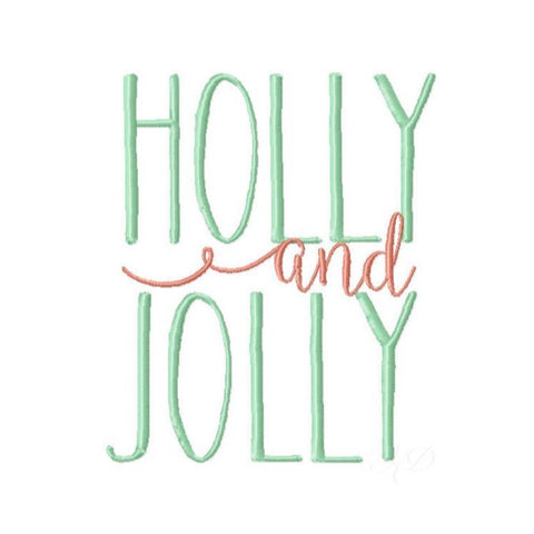 Holly and Jolly Christmas Embroidery Design