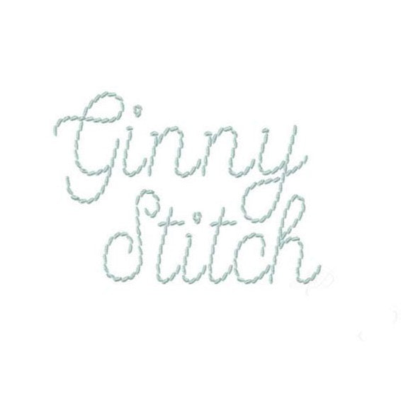 Ginny Script Satin Hand Stitch Large HERRINGTON DESIGN