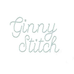 3/4" Ginny Script Satin Stitch Hand Stitch Font