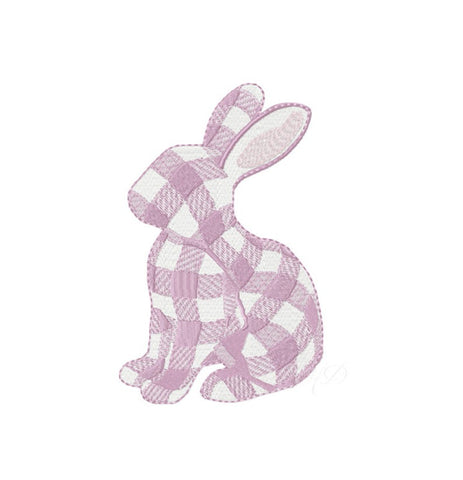 Gingham Rabbit Embroidery Design