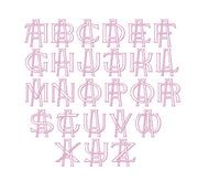 3.5" A Embroidery Font Two Type Outline Font