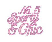 4" Sporty & Chic Embroidery Font