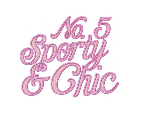3" Sporty & Chic Embroidery Font
