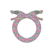 Chinoiserie Snake Embroidery Design