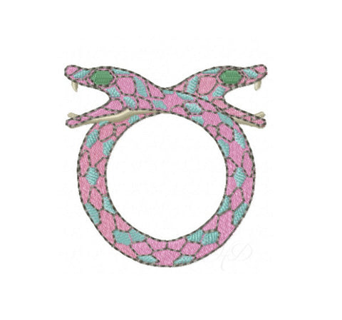 Chinoiserie Snake Embroidery Design