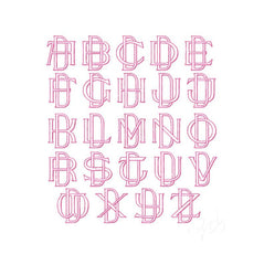 1.5" Two Type Outline Satin Embroidery Font Package