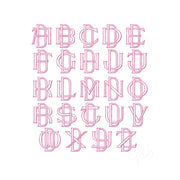 3.5" D Embroidery Font Two Type Outline Font
