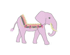 Open Moroccan Elephant Embroidery Design