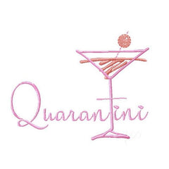 Quarantini Embroidery Design Martini Monogram