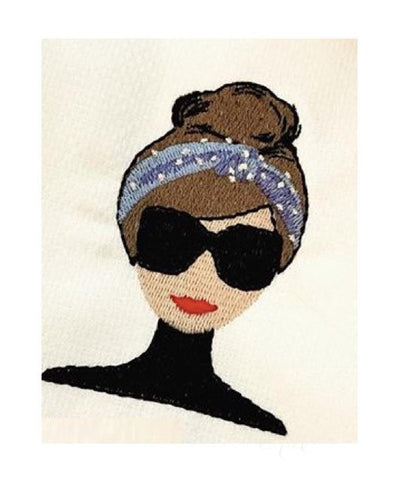 Headband Chic Fashion Girl Embroidery Design