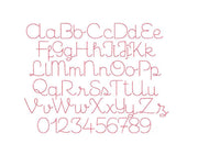1/2" Gabby Raw Stitch Script Embroidery Font
