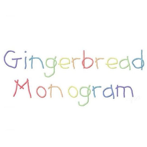 2" Gingerbread Embroidery Font