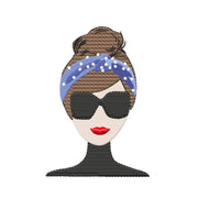 Headband Chic Fashion Girl Embroidery Design