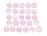 3" 4X4 Scalloped Circle Monogram Fill Font