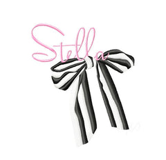 Bold Striped Bow Embroidery Design