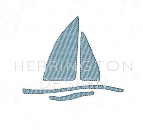 Simple Sail Boat Embroidery Design