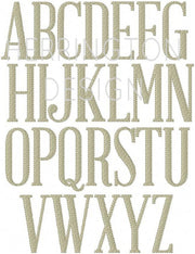 4" Reynolds Fill  Embroidery Font Monogram