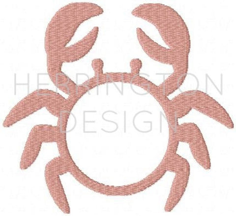 Preppy Circle Crab Fill Embroidery Design