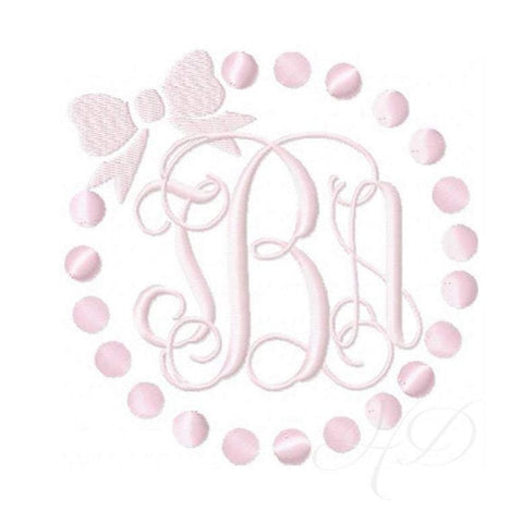 Pearl Bow Circle Embroidery Design