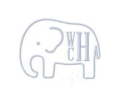 Preppy Elephant Applique Embroidery Design