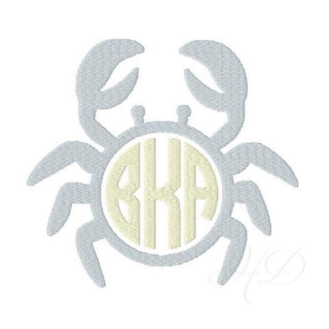Preppy Circle Crab Fill Embroidery Design