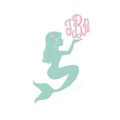 Mermaid Monogram Embroidery Design