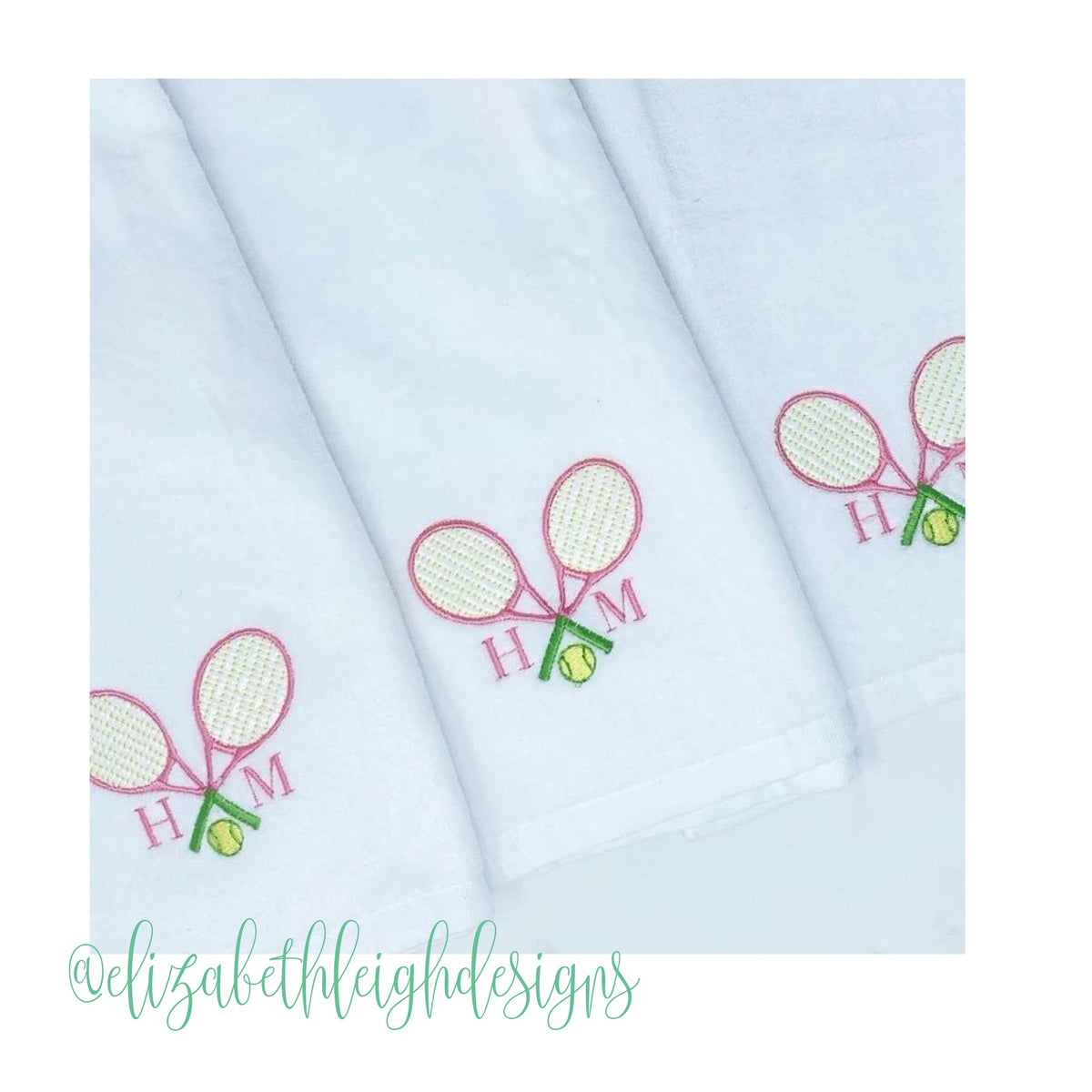 Tennis Embroidery Design Monogram HERRINGTON DESIGN