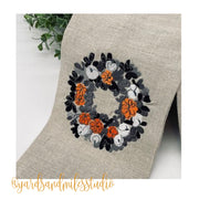 Pumpkin Boxwood Wreath Embroidery Design