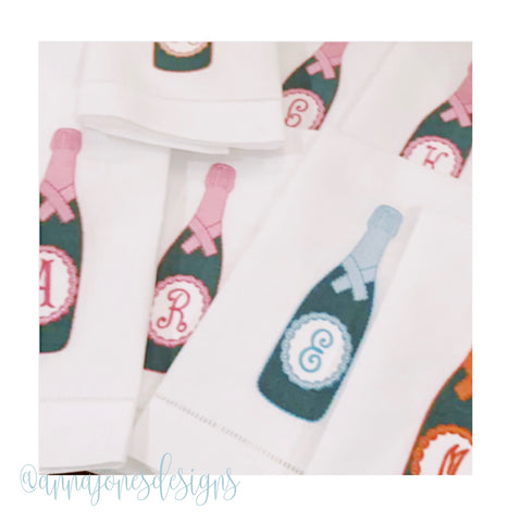 Champagne Bottle Embroidery Design