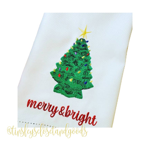 Porcelain Christmas Tree Embroidery Design