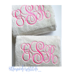 Large 5x7 Kathryn Satin Stitch Hoop Embroidery Font