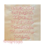 1" Gabby Raw Stitch Script Embroidery Font