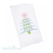 Chinoiserie Chic Pagoda Christmas Tree Embroidery Design