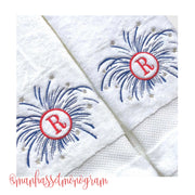 Fireworks July 4th Embroidery Design