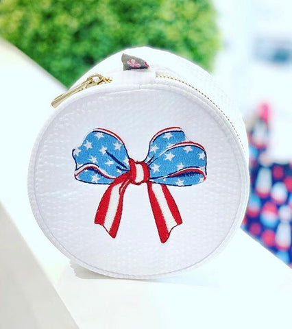 American Flag Bow Embroidery Design