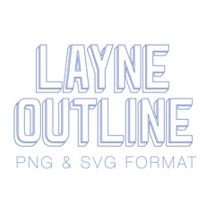 Layne Shadow Outline Monogram PNG SVG Monogram Font