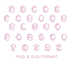 Two Type C Outline PNG SVG  Font