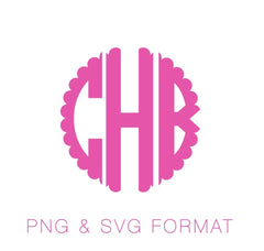 Scalloped Circle PNG SVG Monogram Font