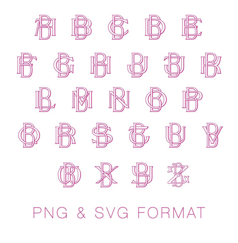 Two Type B Outline PNG SVG  Font
