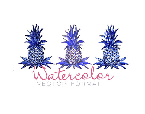 Pineapple Watercolor PNG SVG PDF Vector