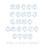 Two Type Outline C Fishtail PNG SVG  Font