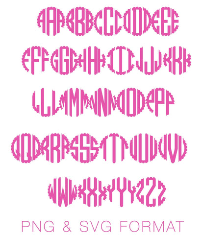 Scalloped Circle PNG SVG Monogram Font