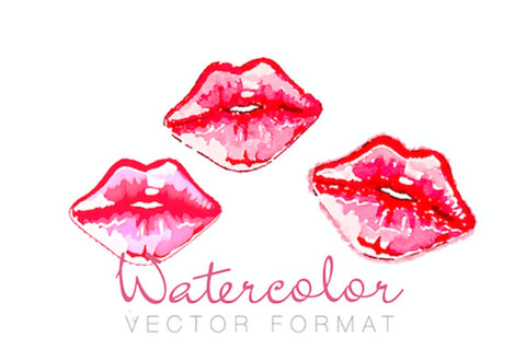 Mylar Balloon Lips Watercolor PNG SVG PDF Vector